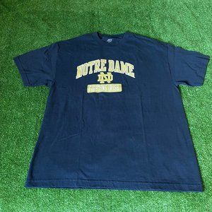 Notre Dame Fighting Irish Crew Neck Short Sleeve Navy Rare Y2K T-shirt Size XL